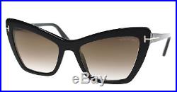 New Tom Ford Sunglasses Women TF 555 Black 01G VALESCA-02 55mm
