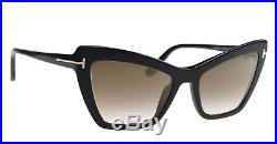 New Tom Ford Sunglasses Women TF 555 Black 01G VALESCA-02 55mm