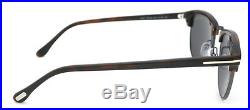 New Tom Ford TF 248 Henry 52A Havana Gunmetal Plastic Sunglasses Grey 51mm Lens