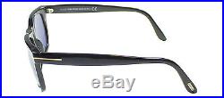 New Tom Ford TF 336 Leo 01V Black Wayfarer Sunglasses Blue Lens