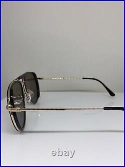 New Tom Ford TF 666 Tripp Sunglasses Aviator Sunglasses C. 01G Black & Gold 58mm