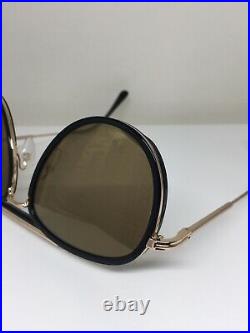 New Tom Ford TF 666 Tripp Sunglasses Aviator Sunglasses C. 01G Black & Gold 58mm