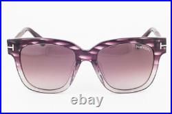 New Tom Ford TF436 83T Purple Square Gray Gradient 64mm Women's Sunglasses