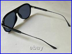 New Tom Ford TF624 02D sunglasses Nicholas Matte Black Frame Blue Polarized Lens