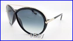 New Tom Ford Tamara sunglasses FT0454 01B Black Blue Gradient Butterfly FT 454
