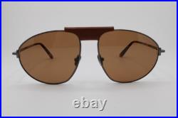 New Tom Ford Tf 1095 08e Ken Brown Leather Gunmetal Authentic Sunglasses 60-16