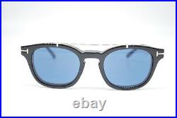 New Tom Ford Tf 5532-b 01v Black Blue Clip On Authentic Frame Sunglasses 49-21