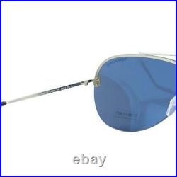 New Tom Ford Tf 584 16v Brad-02 Silver Blue Authentic Aviator Sunglasses Ft 63mm