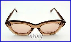 New Tom Ford Tf 689 45g Transparent Brown Mirrored Authentic Sunglasses 53-23