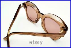 New Tom Ford Tf 689 45g Transparent Brown Mirrored Authentic Sunglasses 53-23