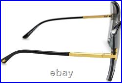 New Tom Ford Women Butterfly Sunglasses FT0766 Gia 03A Black/Crystal/Grey 63mm