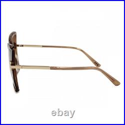 New Tom Ford Women Butterfly Sunglasses FT0766 Gia 57G Shiny Beige /Brown 63mm