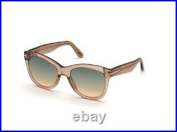 New Tom Ford Women Sunglasses FT0870 Wallace 45P Shiny Light Brown/Green 54mm