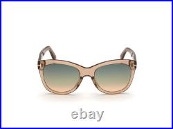 New Tom Ford Women Sunglasses FT0870 Wallace 45P Shiny Light Brown/Green 54mm