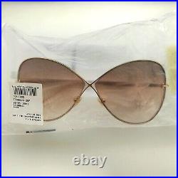 New Tom Ford Women Sunglasses Gold Brown Infinity Oversized Butterfly FT0842-28F