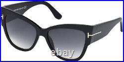 New Tom Ford Women's Cat Eye Sunglasses TF0371 01B Black 57mm