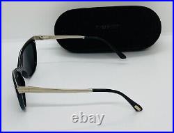 RARE Authentic TOM FORD TF5374 001 54-15 135 Shiny Black & Gold Sunglasses