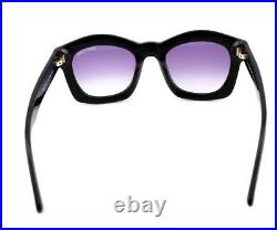 RARE Genuine NEW TOM FORD GRETA Shiny Black Violet Sunglasses TF 431 FT 0431 01Z