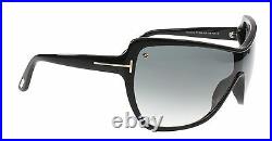 RARE NEW Authentic TOM FORD Ekaterina Black Shield Sunglasses TF 363 FT 0363 01B