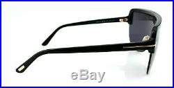 RARE NEW TOM FORD ANGUS-02 Shiny Black Grey Shield Sunglasses TF 560 FT 0560 01A