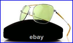 RARE New Authentic TOM FORD EDWARD Silver Orange Green Sunglasses TF 377 14N