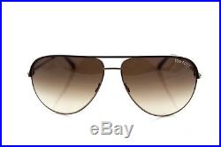 RARE New Authentic TOM FORD ERIN Aviator Matte Brown Gold Sunglasses TF 466 49E