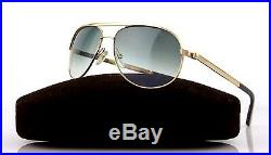 RARE New Authentic TOM FORD Mathias Gold Grey Blue Pilot Sunglasses TF 143 28B