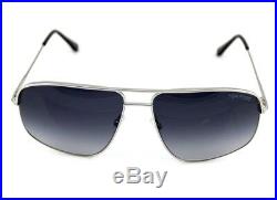 RARE New TOM FORD Justin Palladium Blue Grey Pilot Sunglasses TF 467 FT 0467 17W