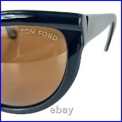 Rare Tom Ford Anouk TF57 Cat Eye Black Brown Gold Women Authentic Sunglasses