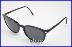 Sunglasses Tom Ford TF 5575 Black Silver Oval Sunglasses Glasses New