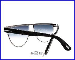 TOM FORD 570 14X Stephanie 02 Aviator Sunglasses Gunmetal Light Blue Gradient