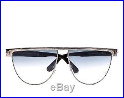 TOM FORD 570 14X Stephanie 02 Aviator Sunglasses Gunmetal Light Blue Gradient