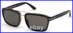 TOM FORD ANDERS TF780 01D BLACK WithGREY POLARIZED LENS AUTHENTIC SUNGLASSES 58-17