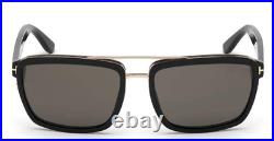 TOM FORD ANDERS TF780 01D BLACK WithGREY POLARIZED LENS AUTHENTIC SUNGLASSES 58-17