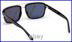 TOM FORD ANDERS TF780 01D BLACK WithGREY POLARIZED LENS AUTHENTIC SUNGLASSES 58-17