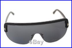 TOM FORD ANGUS 2 TF560 01A Mens Large SHIELD Wraparound Sunglasses BLACK GREY 02