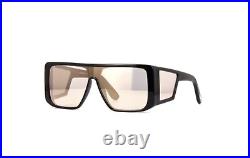 TOM FORD ATTICUS FT0710 01Z Sunglasses Black Frame Rose Gold Flash Mirror Lenses