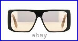 TOM FORD ATTICUS FT0710 01Z Sunglasses Black Frame Rose Gold Flash Mirror Lenses