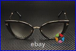 TOM FORD Anjelica-02 FT0868 01C Shiny Black Grad Smoke 57 mm Women's Sunglasses