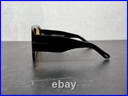 TOM FORD BRONSON SUNGLASSES FT 1044 SHINY BLACK withYELLOW LENS 01E! SHIPS TODAY