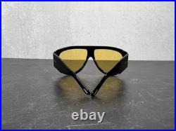 TOM FORD BRONSON SUNGLASSES FT 1044 SHINY BLACK withYELLOW LENS 01E! SHIPS TODAY