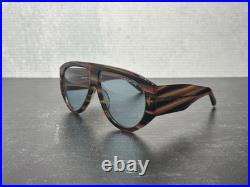 TOM FORD BRONSON SUNGLASSES FT 1044 STRIPED BROWN withBLUE LENS 56V! SHIPS TODAY