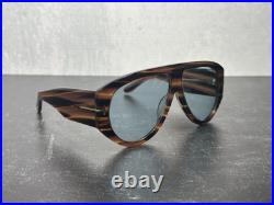 TOM FORD BRONSON SUNGLASSES FT 1044 STRIPED BROWN withBLUE LENS 56V! SHIPS TODAY