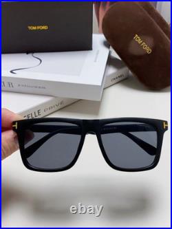 TOM FORD Black Horizontal Bridge Frame Sunglasses 5518 143
