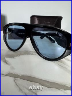 TOM FORD Bronson TF1044 Unisex Sunglasses Black Frame/Blue Lens 6012-140