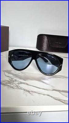 TOM FORD Bronson TF1044 Unisex Sunglasses Black Frame/Blue Lens 6012-140