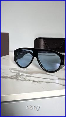 TOM FORD Bronson TF1044 Unisex Sunglasses Black Frame/Blue Lens 6012-140