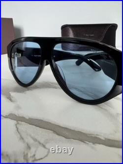 TOM FORD Bronson TF1044 Unisex Sunglasses Black Frame/Blue Lens 6012-140
