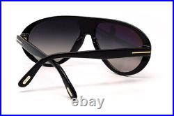 TOM FORD CAMILLO-02 FT0988 01B Sunglasses Black Frame Gradient Smoke Lenses 60mm