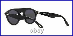 TOM FORD CHRISTOPHER-02 Men Women Round Sunglasses BLACK GLOSS GREY 0633 01A